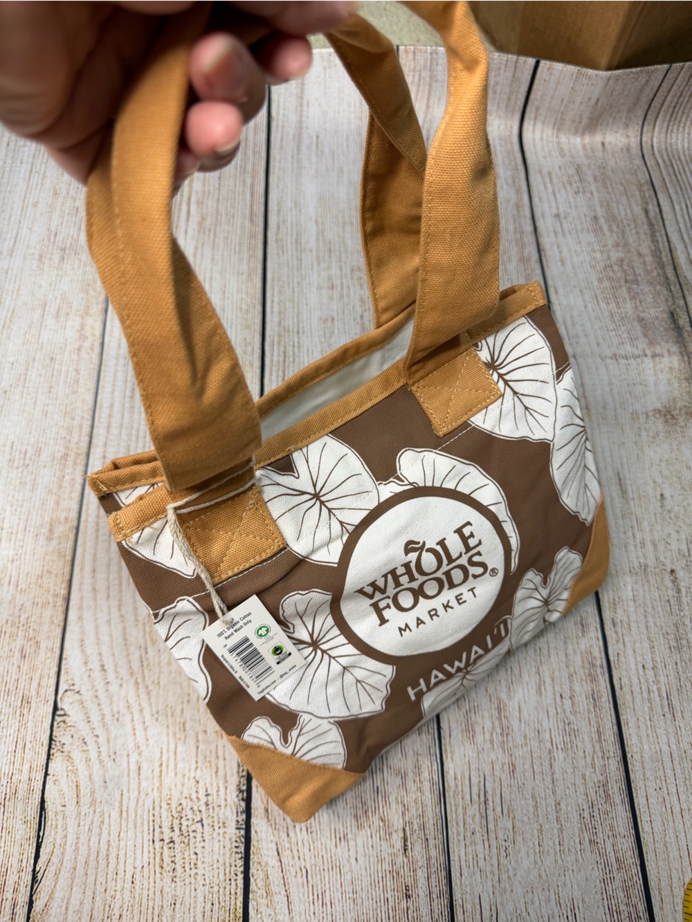 Whole Foods Hawaii Taro Leaf Kalo Tote Mini NWT